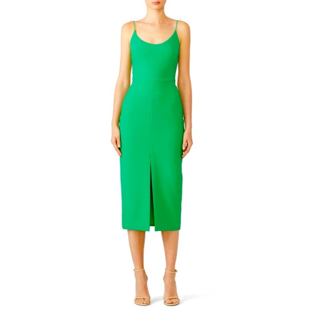 COPY - Christian Sirano Green midi spaghetti strap dress